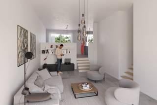 Ontdek deze stijlvolle en energiezuinige nieuwbouwwoning, gerealiseerd door Durabrik, gelegen aan de Romeinsesteenweg in Vilvoorde. Deze eigentijdse woning combineert een doordachte indeling, kwalitatieve afwerking en een uitstekende oriëntatie op een perceel van 199 m².Bij het betreden van de woning komt u terecht in een ruime inkomhal. Op het gelijkvloers bevinden zich tevens een praktische garage en een berging, ideaal voor extra opslagruimte en dagelijks comfort.De eerste verdieping vormt het hart van de woning. Hier geniet u van een lichtrijke woonkamer met aangename leefruimte, een moderne keuken, een aparte wasplaats, een gastentoilet en een nachthal die zorgt voor een vlotte verbinding tussen de verschillende ruimtes.Op de tweede verdieping bevinden zich drie volwaardige slaapkamers, waarvan de derde slaapkamer beschikt over een handige dressing. Verder vindt u hier een comfortabele badkamer, een apart toilet en een technische ruimte.Buiten geniet u van een aangename tuin met zuidoostelijke oriëntatie, waardoor u optimaal profiteert van de ochtend- en middagzon. Het perceel van 199 m² biedt voldoende ruimte om te ontspannen, te tuinieren of gezellige momenten door te brengen met familie en vrienden.Bestuursmaatregelen in het maatregelenregister: in aanvraag