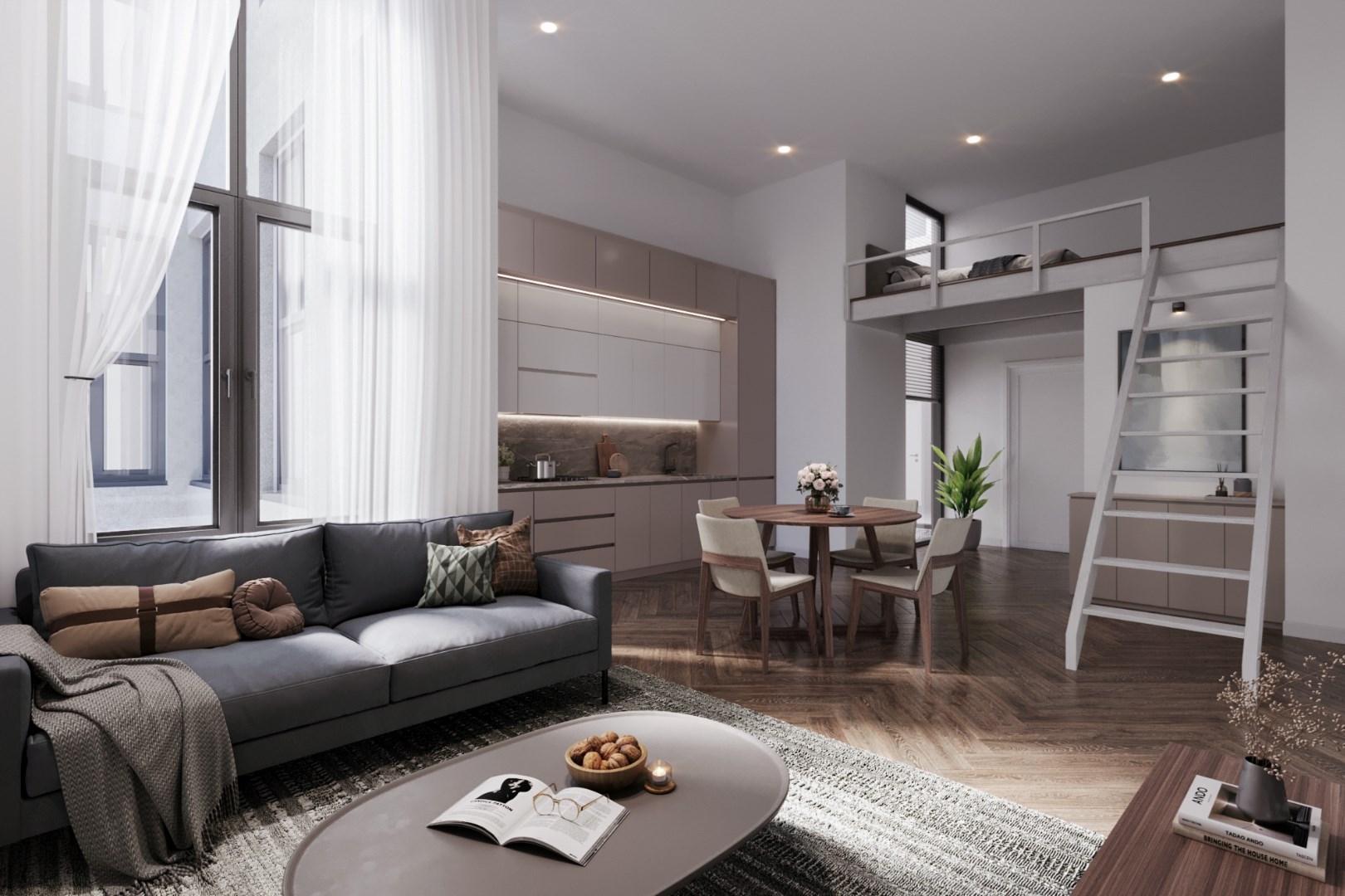 STUDENTENLOFT van ca. 36m², met uitzonderlijke plafondhoogte van 4,73 meter - foto 2