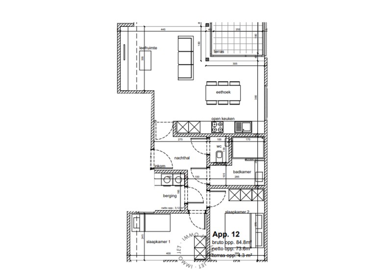 Nieuwbouwappartement op de tweede verdieping met terras en twee slaapkamers - foto 4