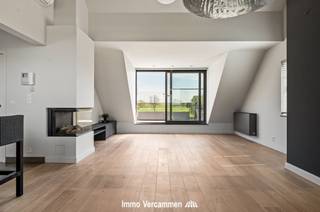 Modern furnished rooftop apartment in a green environment. Layout: entrance, living room with gas fireplace, open kitchen with modern...