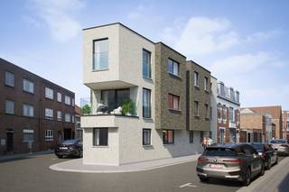 Residentie Hoekzicht is een kleinschalig nieuwbouwproject bestaande uit 3 ruime 2-slaapkamerappartementen, centraal gelegen in het centrum van Turnhout met winkels, horeca, scholen… op wandelafstand. Dit project voldoet aan alle hedendaagse normen door de aanwezigheid van individuele zonnepanelen, lucht-water warmtepompen en vloerverwarming, Met een maximaal E-peil van 10 zijn deze BEN-appartementen volledig future proof. De verkoop geschiedt onder de bescherming van de Wet Breyne.<br /><br />Appartement 2 bevindt zich op de eerste verdieping en heeft een oppervlakte van 99,50 m². Het beschikt over een open ingerichte keuken, 2 slaapkamers en een zuidgericht terras van 5,52m².