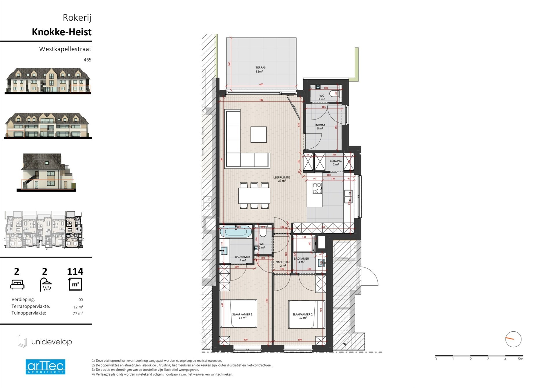 Res. Rokerij: Lichtrijke gelijkvloerse stapelwoning met 2 slaapkamers en tuin - foto 5