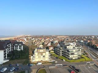 Gerenoveerde studio op het 10de verdiep met prachtig zicht op het hinterland.Indeling: inkom, open keuken en leefruimte uitgevend op een terras over...