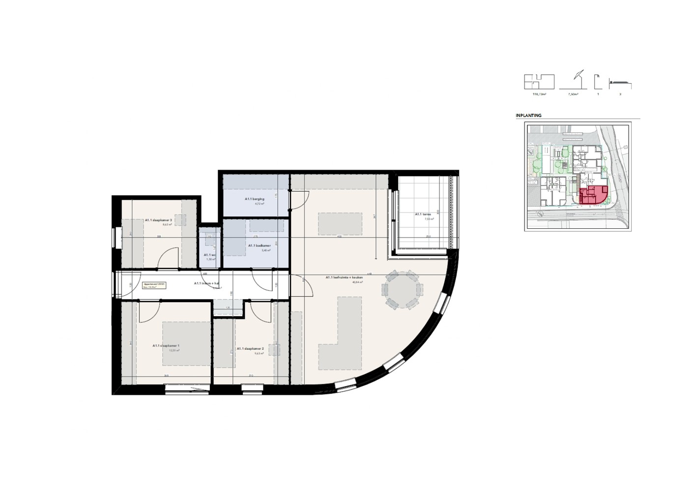 Appartement met 3 slaapkamers - foto 3