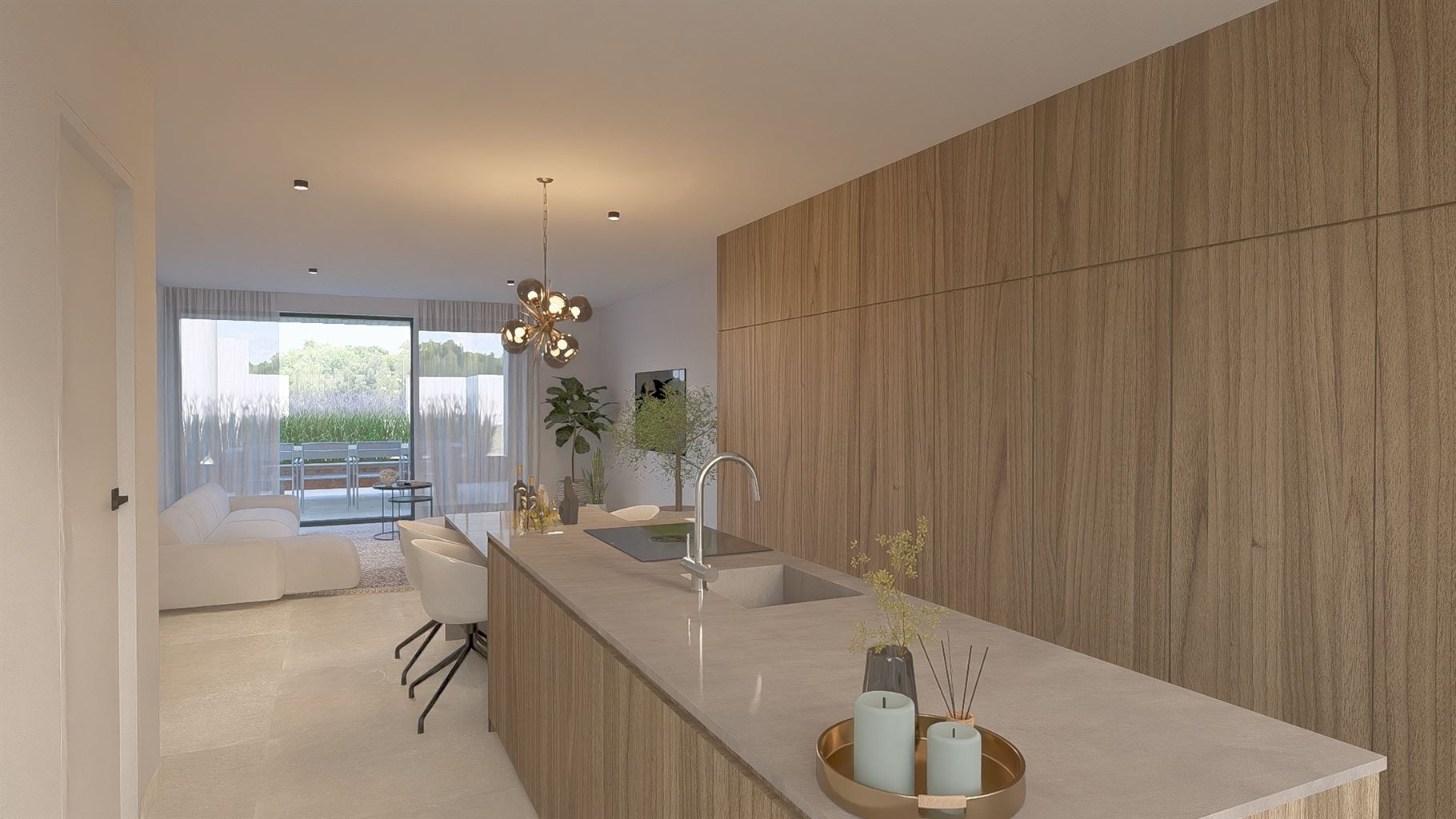 Zeer ruim 1-slaapkamerappartement op de eerste verdieping met uitzonderlijk terras (42,5 m²) en ondergrondse parkeerplaats in hartje Maaseik.  - foto 2