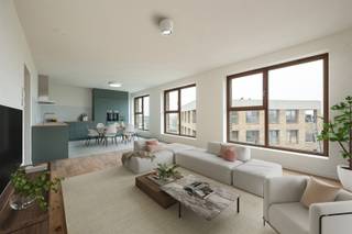 <p><span>WILRIJK - Tuinen van Eden</span><span>: Luxueus nieuwbouw hoekappartement met 2 slaapkamers, zuidgericht terras en autostaanplaats.</span></p><p><span> </span></p><p><span>Een stukje paradijs in Wilrijk...</span></p><p><span>Dit energiezuinig appartement is top-gelegen in de Tuinen van Eden, een autoluwe en groene woonsite grenzend aan het Park Van Eden, een uitgestrekt landschap- en beleefpark waarvan een deel is voorbehouden als beschermd natuurgebied</span><span> </span></p><p><span> </span></p><p><span>BESCHRIJVING:</span></p><p><span> </span></p><p><span>Dit lichtrijk hoekappartement is gelegen op de 5° en tevens hoogste verdieping van een gebouw in warm-minimalistische stijl.</span></p><p><span>Ruime inkomhal op parket met plaats voor vestiairekast.</span></p><p><span>Gastentoilet met handenwasser.</span></p><p><span>Praktische, aparte bergruimte met aansluiting voor wasmachine en droogkast.</span></p><p><span>Zonnige leefkamer (ca 39m²) op parket met toegang tot het grote zuid-gerichte terras (ca 7,5m²) waar het heerlijk genieten is van de zon en het omliggende groen. </span></p><p><span>Volledig geïnstalleerde, open L-vormige keuken voorzien van een veelvoud aan kasten en alle toestellen.</span></p><p><span>Nachthal die toegang biedt tot 2 slaapkamers op parket van ca 13m² en ca 9m².</span></p><p><span>Badkamer voorzien van ruime inloopdouche, lavabomeubel, toilet, spiegelkast en handdoekdroger.</span></p><p><span> </span></p><p><span>Een handige kelderberging (-1) is inbegrepen.</span></p><p><span>Grote, gemeenschappelijke fietsenberging.</span></p><p><span> </span></p><p><span>Ondergrondse autostaanplaats aan 27.500 €.</span></p><p><span> </span></p><p><span>BIJZONDERHEDEN:</span></p><p><span> </span></p><p><span>* Op wandelafstand van het commerciële hart van Wilrijk en nabij invalswegen</span></p><p><span>* Uniek zicht op Park Van Eden en natuurgebied</span></p><p><span>* Verwarming via geothermie (warmtepomp) - vloerverwarming en -koeling</span></p><p><span>* Zonnepanelen</span></p><p><span>* BEN-appartement - zeer energiezuinig - EPC A (EPC is ingediend - weldra beschikbaar)</span></p><p><span>* Volledig geschilderd</span></p><p><span>* Vliegenramen aan slaapkamers en terrasdeur.</span></p><p><span>* Terras zuid georiënteerd</span></p><p><span>* Bruto oppervlakte 93m² </span></p><p><span>* Ingericht met hoogwaardige, kwaliteitsvolle materialen</span></p><p><span>* Verkoop onder 21% BTW</span></p><p><span>* Gemeenschappelijke kosten ca 250 €/maand (provisie voor verwarming, lift, onderhoud, verzekering, syndicus, elektriciteit gemene delen)</span></p><p><span> </span></p>