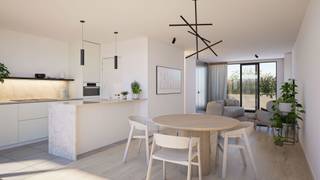 Profiteer van <span><strong>6% btw </strong></span>en koop je appartement aan gunstige voorwaarden! Bovendien geniet je gedurende de <strong>eerste 5 jaar</strong> van <strong>korting</strong> op je <strong>onroerende voorheffing. </strong><br /><br />Residentie Chalet d'Assche, staat voor luxueus en duurzaam wonen. Deze klassevolle, moderne residentie biedt <strong>14 zonovergoten BEN (bijna energieneutrale) appartementen</strong>, elk met <strong>ruime leefterrassen</strong> en/of <strong>privétuinen</strong>. Of je nu kiest voor een gelijkvloers appartement, een appartement op de eerste verdieping, of een duplex, je geniet altijd van hoogwaardige afwerking en een eigen privatieve ingang.<br />Met <strong>geothermische warmtepompen</strong> en <strong>zonnepanelen</strong> draag je bij aan een groenere toekomst.<br /><br />De centrale ligging maakt dat alle faciliteiten binnen handbereik liggen. Winkels, eetgelegenheden en openbaar vervoer bevinden zich op een steenworp afstand. De ondergrondse parkeergarage met grote kelders en gemeenschappelijke fietsenberging maken dat je makkelijk je wagen of fiets veilig parkeert.<br /><br />Je kan je appartement volledig naar eigen smaak inrichten en aanpassen met materialen van topkwaliteit! Dit is jouw kans om te wonen in een prachtig en duurzaam gebouw nabij de stad.