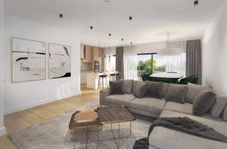 Deze ruime nieuwbouwwoning is gelegen op een rustige locatie in het centrum Beerse. Op het gelijkvloers voorziet de woning in een een inkomhal met gastentoilet en vestiaire, een ruime en lichte leefruimte met openkeuken en directe toegang tot de zuidgerichte tuin, een berging/wasplaats een handige aparte fietsenstalling en een carport. Op de verdieping zijn er drie slaapkamers en een ruime badkamer voorzien. De grote zolderruimte die bereikbaar is met een vaste trap kan naar wens worden afgewerkt en ingericht. Zo is er de mogelijkheid tot het voorzien van extra slaapkamers.