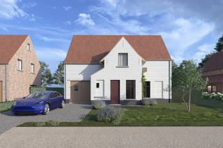 25% VERKOCHT! <br /><br />Deze landelijk gelegen alleenstaande nieuwbouwvilla met vergund bijgebouw is gelegen in Hooglede.<br /><br />Indeling woning is als volgt:<br />Op het gelijkvloers: inkom met apart toilet, lichtrijke leefruimte met open keuken, inpandige garage, grote tuin met vergund bijgebouw (mog. extra garage).<br />Op het eerste verdiep: 3 volwaardige slaapkamers en een master bedroom, een badkamer, toilet en vaste trap naar de zolder (mog. extra kamer).<br /><br />Eigen afwerking/indeling kan voorlopig nog gekozen worden.<br /><br />PLUSPUNTEN<br />- ENERGIEZUINIG<br />- INPANDIGE GARAGE<br />- VERGUND BIJGEBOUW (EXTRA GARAGE MOG.)<br />- 10.000 L REGENWATER<br />- VLOERVERWARMING MET WARMTEPOMP<br />- LANDELIJKE LIGGING<br /><br />Prijs is exclusief BTW op de constructiewaarde/exclusief registratierechten op de grondwaarde/exclusief aansluitingskosten (€ 5.000,00)