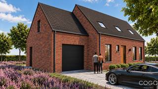 <p><strong>Knappe energiezuinige nieuwbouwwoning</strong> op <strong>1.165m²</strong> in <span>groene omgeving</span>. Het eigendom is gelegen langsheen de Mieksebaan, in een bosrijke omgeving met perfecte verbinding naar het op- en afrittencomplex van de E19 autosnelweg. Het dorp van Sint-Job met al haar winkels en voorzieningen bevindt zich op ca. 2km. De woning wordt volledig afgewerkt. Dankzij de <strong>warmtepomp</strong> in combinatie met <strong>vloerverwarming</strong>, de <strong>balansventilatie</strong> met warmte-terugwinning en de <strong>acht zonnepanelen</strong> (min. 3.000 Wp) bedraagt het <span><strong>E-peil 13 (label A)</strong></span>.</p>
<p>Indeling als volgt:</p>
<p><span>* Gelijkvloers</span></p>
<ul>
<li>inkomhal met vide, vestiairehoek, gastentoilet en trap naar de verdieping toe (betonnen trap afgewerkt met brede keramische tegel en schuin meelopende bepleisterde muur op trap als leuning),</li>
<li>mooie <strong>doorzonleefruimte</strong> (ca. 39m²) in L-vorm met schuifraam naar terras en tuin toe; grote raampartijen zorgen voor een <span>prachtige lichtinval</span> en contact met de mooie omgeving,</li>
<li>volledig ingerichte <strong>open keuken met eiland</strong> (ca. 10m²) en aansluitend <strong>ruime bijkeuken</strong> (ca. 7m²) die toegang geeft tot de garage,</li>
<li><strong>inpandige garage</strong> (20m²) op gepolierde chape, met buitendeur en sectionaalpoort; binnen-unit warmtepomp en aansluitingen voor wasmachine en droogkast;</li>
</ul>
<p><span>* Verdieping</span></p>
<ul>
<li>nachthal met toegang tot de <strong>drie slaapkamers (11,4m²/10,6m²/9,10m²)</strong> en de badkamer,</li>
<li>ingerichte badkamer (ca. 8m²) met dubbele wastafel, aparte douche, ligbad en toilet,</li>
<li><strong>grote bergzolder</strong> boven de garage (ca. 13m²)</li>
</ul>
<p><span>* Buiten</span></p>
<ul>
<li>oprit en pad naar voordeur worden voorzien in beige dolomiet</li>
<li><strong>zuid gericht terras</strong> van ca. <strong>31m²</strong> - keramische buitentegel</li>
<li>zuid georiënteerde gerichte tuin met mooi bomenbestand - niet aangelegd</li>
</ul>
<p><br />Zomer '27 wordt de oplevering voorzien. <span><strong>Betaling na oplevering! </strong></span></p>
<p>Extra:</p>
<ul>
<li>strakke slanke gevelsteen Vandersanden Reno</li>
<li>stijlvolle voordeur in tropisch hardhout - Afrormosia</li>
<li>zwart afgewerkt buitenschrijnwerk in Framiréhout KKK (gelamelleerd en gevingerlast)</li>
<li>lucht-water warmtepomp - vloerverwarming doorheen de gehele woning (ook verdieping excl. bergzolder)</li>
<li>regenwaterrecuperatiesysteem</li>
</ul>
<p>Inspraak in afwerking mogelijk naargelang de fase van opbouw!<br /><br /><em><strong>Prachtige nieuwbouwwoning nabij het dorp van Sint-Job!</strong></em></p>