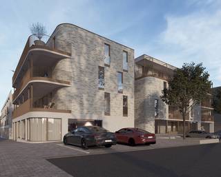 Nieuw gelijkvloersappartement in blok E van project Mienas aan het kerkplein in As. Dit appartement is als volgt ingedeeld: inkomhal, woonkamer opgedeeld in zithoek en eethoek met open keuken, via schuifraam toegang tot terras, toilet, berging/technische ruimte, slaapkamer met badkamer. In de ondergrondse parkeergarage kan autostaanplaats en kelderberging aangekocht worden. De koper kan afwerking van vloer, keuken, badkamer en binnendeuren nog mee kiezen volgens budgetten die hiervoor voorzien zijn bij een leverancier aangeduid door de projectontwikkelaar.