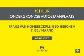 Ondergrondse autostaanplaats op centrale locatie te Berchem!Ondergrondse  autostaanplaats te huur gelegen te Frans van Hombeeckplein 50, 2600...