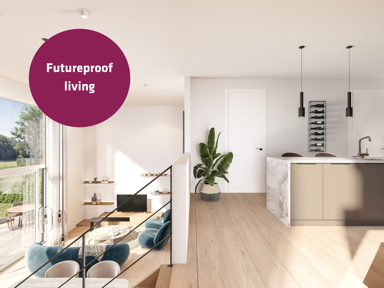 Moderne split-level woning | veel lichtinval, zicht op groen - foto 1