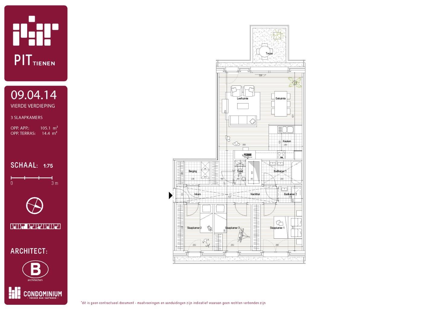 Appartement te koop in Tienen met 3 slaapkamers - foto 1