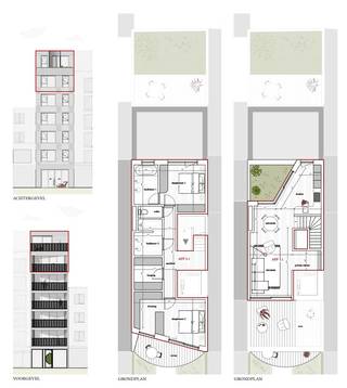 Le projet "SAINT MALO" concerne la réalisation d'une résidence multifamiliale dans le centre de Coxyde-bain, le long de la route royale et à proximité de la mer et de la plage.<br />Duplex situé aux cinquième et sixième étages, disposé comme suit: entrée, débarras séparé, toilette séparé, 2 salles de bains (finition au choix), 2 ou 3 chambres à coucher et terrasse. L'étage supérieur est également accessible par un ascenseur privé. Il s'agit d'un grand séjour lumineux avec une cuisine ouverte et une seconde terrasse spacieuse orientée vers le sud. <br />Ce projet vise la qualité et la durabilité, un confort de vie inégalé avec des finitions de haute qualité et une efficacité énergétique.<br />Un local à vélos commun se trouve au rez-de-chaussée et au sous-sol, se trouve un local technique, un local à poubelles commun et trois locaux de stockage privés.