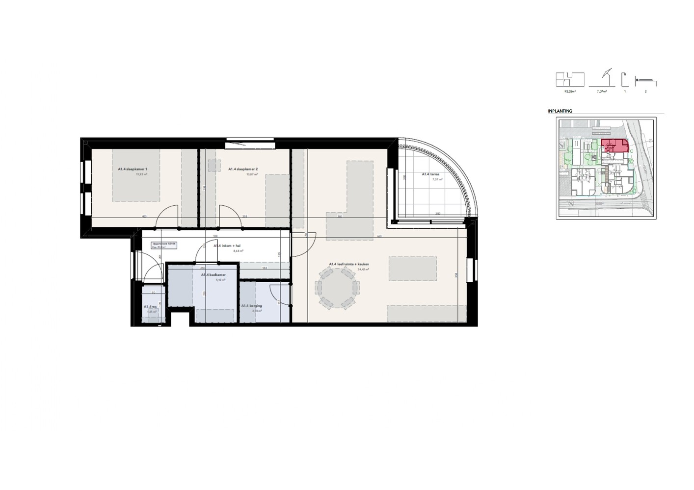 Appartement met 2 slaapkamers - foto 3