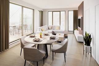 <p><strong>Nieuwbouwresidentie Vitalis – Comfortabel wonen in het hart van Sledderlo, Genk</strong></p>
<p>Residentie Vitalis combineert hedendaags wooncomfort met een centrale ligging in het groene Sledderlo. Deze stijlvolle kleinschalige residentie omvat 4 ruime en energiezuinige appartementen, perfect voor wie houdt van rust, comfort én bereikbaarheid.</p>
<p>Op het gelijkvloers vind je een moderne, multidisciplinaire medische praktijk. Op de eerste en tweede verdieping bevinden zich telkens twee appartementen. De appartementen op de eerste verdieping beschikken over 2 slaapkamers, de bovenste appartementen over 1 slaapkamer. Elk appartement is vlot bereikbaar via een gemeenschappelijke inkom met trap en lift. De afwerking werd intussen gekozen.</p>
<p>De buitenruimte is slim en praktisch ingericht: een gedeelde tuin, 16 parkeerplaatsen én 4 carports met een aparte fietsenstalling zorgen voor extra comfort. Alles is doordacht aangelegd volgens het ontwerp van de architect, inclusief een mooie groenaanplanting met hagen en lage beplanting.<br /><br /><span><strong>APPARTEMENT 2.1 op de tweede verdieping</strong></span><br />-Bewoonbare oppervlakte: 64m²<br />-Terras: 9m²<br />-1 slaapkamer<br /><br />Vermelde prijs is exclusief carport, registratie, btw en notariskosten.</p>
<p>Met een E-peil van 30 woon je niet alleen stijlvol, maar ook duurzaam. Elk appartement is voorzien van een individuele lucht-water warmtepomp voor verwarming én passieve koeling via vloerverwarming. Er zijn zonnepanelen aanwezig zowel voor de gemeenschappelijke delen als de privé-units.<br /><br />Droom je van een nieuwbouwappartement in een groene omgeving, maar toch vlak bij alle voorzieningen? Dan is Residentie Vitalis zeker een bezoek waard. Wij ontzorgen je ook voor de <strong>verkoop </strong>van je <strong>huidige woning</strong>. Contacteer ons op 011 39 90 50 voor bijkomende informatie.</p>