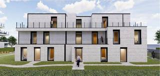 Gelijkvloers twee slaapkamer zuidelijk geörienteerd appartement met ruim terras (17 m²), bijkopen ondergrondse gesloten garagebox mogelijk.<br />Gemeenschappelijke fietsenbergingen aanwezig.