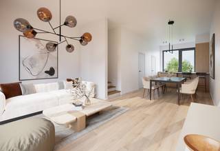 Welcome to De Stip, a progressive new-build project in Gentbrugge, located between Tennisstraat, Arthur Van Laethemstraat and Bruiloftstraat, on the former site of AA Gent and La Gantoise.
Here you will live in a modern, green neighbourhood with a strong focus on sustainability and quality of life.
The De Stip project comprises 135 residential units, spread over 11 buildings:
- 66 single-family homes with private outdoor space
- 69 apartments with spacious terraces
- Commercial spaces that provide extra liveliness
The neighbourhood is designed as a low-rise residential environment with lots of light, greenery and a shared park
De Stip is fully committed to sustainability with:
- E-level lower than E10
- Collective geothermal heating (BEO field)
- Water buffering and biodiverse planting plan
- Use of sustainable materials
- Low energy costs, optimal comfort and 6% VAT possible on purchase.
De Stip is strategically located in Gentbrugge, close to schools, shops and public transport.
Advantages:
- Energy-efficient homes (E-level lower than E10)
- Collective geothermal energy via ESCO
- 6% VAT possible
- Quiet, green location
- High-quality architecture
Contact us today for more information about the available flats and homes on 0488 14 62 77.
The renders shown are for illustrative purposes only and may differ from the final design. In the event of differences or differences in interpretation, the specifications and plans take precedence over the visual representations.