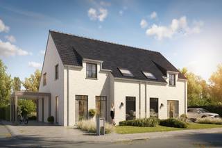 Hectaar realiseert twee energiezuinige en praktisch ingedeelde halfopen bebouwingen binnen een kleinschalig en kwalitatief project in Denderleeuw. De woningen bevinden zich vlakbij alle dagelijkse voorzieningen binnen handbereik: winkels, scholen, openbaar vervoer. Daarnaast zorgen de vlotte verbindingen richting Ninove, Aalst en Brussel voor een uitstekende bereikbaarheid. De combinatie van een centrale ligging en een aangename woonomgeving maakt dit project ideaal voor gezinnen en pendelaars. <br /><br />Elke woning wordt doordacht ontworpen met oog voor comfort, energiezuinigheid en functionaliteit. Bovendien krijgt de koper de mogelijkheid om de woning volledig naar eigen smaak af te werken. In samenspraak met onze vaste partnerleveranciers kies je zelf materialen en afwerkingen binnen jouw budget – zo creëer je een thuis die perfect aansluit bij jouw wensen.<br />(Foto’s zijn referentiebeelden van voorgaande projecten)<br /><br />Indeling Lot 18: inkomhal met gastentoilet en lichtrijke leefruimte met open keuken en berging. Op het verdiep ruime nachthal met apart toilet, 3 volwaardige slaapkamers (13,72m² - 12,17m² - 10,05m²) en een volledig uitgeruste badkamer met ligbad, inloopdouche en dubbele lavabo.<br />De zolder is bereikbaar via een zolderluik.<br /><br /><strong>Troeven van deze woning:</strong>
<ul>
<li>Energiezuinig; voorzien van lucht/water warmtepomp en zonnepalen </li>
<li>Opritzone met plaats voor carport</li>
<li>Praktische en lichtrijke indeling;</li>
<li>Regenwaterput 7.500l aangesloten op toiletten, wasmachine en buitenkraan</li>
</ul>
<br />Dankzij de ligging en duurzame visie zijn deze woningen geschikt als vaste woonplaats of rendabele investering. Je koopt aan een vaste prijs en hebt de keuze om zelf je afwerking te bepalen of volledig ontzorgd te worden. Voor investeerders zoeken we bovendien gratis de eerste huurder, wat zorgt voor zekerheid én gemak.<br /><br />Wens je meer informatie over dit project? Contacteer ons vandaag nog voor meer details of een afspraak.