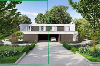 Moderne woning in harmonie met groen en comfort<br /><br />In dit unieke woonproject is bewust gekozen voor een moderne architectuur met een strakke, hedendaagse uitstraling. Tegelijk zorgen zachte elementen en een doordachte inplanting in het groen voor een warme, natuurlijke sfeer. Zo ontstaat een perfect evenwicht tussen eigentijds wonen en omgevingskwaliteit.<br /><br />De woning bevind zich op een ruim perceel met alle comfort die u zich kan wensen. Op het gelijkvloers vindt u een inkomhal, een leefruimte met geïntegreerde eetruimte en open keuken, een bureauruimte, een berging, een gastentoilet en een royale garage. Op de eerste verdieping bevinden zich maar liefst vier slaapkamers, twee badkamers, een extra berging en een afzonderlijk toilet.<br /><br />Bij de ontwikkeling van dit project is veel aandacht gegaan naar energiezuinigheid en comfort. Dankzij doorgedreven isolatie, zonnepanelen en een geavanceerde warmtepomp met vloerverwarming én -koeling, behalen deze woningen een uitzonderlijk laag E-peil (onder E10). Dit garandeert niet alleen lage energiekosten, maar ook een aangenaam en stil binnenklimaat.<br /><br />De woning wordt afgewerkt in nauw overleg met de koper. Via persoonlijke klantenbegeleiding door de projectcoördinator kiest u zelf de afwerkingsmaterialen en details, volledig afgestemd op uw smaak en levensstijl. Zo creëren we samen uw droomwoning – tot in de kleinste details op maat uitgewerkt.<br /><br />Een nieuw thuis, op uw ritme en volgens uw wensen – modern, duurzaam en omgeven door groen.<br /><br />Grondaandeel: € 465.000,- + (12% RR, € 55.800,-) = € 520.800,-<br />Constructie: € 695.000,- + (21% btw, € 145.950,-) = € 840.950,-<br />PRIJS: € 1.160.000 + 55.800 RR + 145.950 BTW 21% = € 1.361.750,-