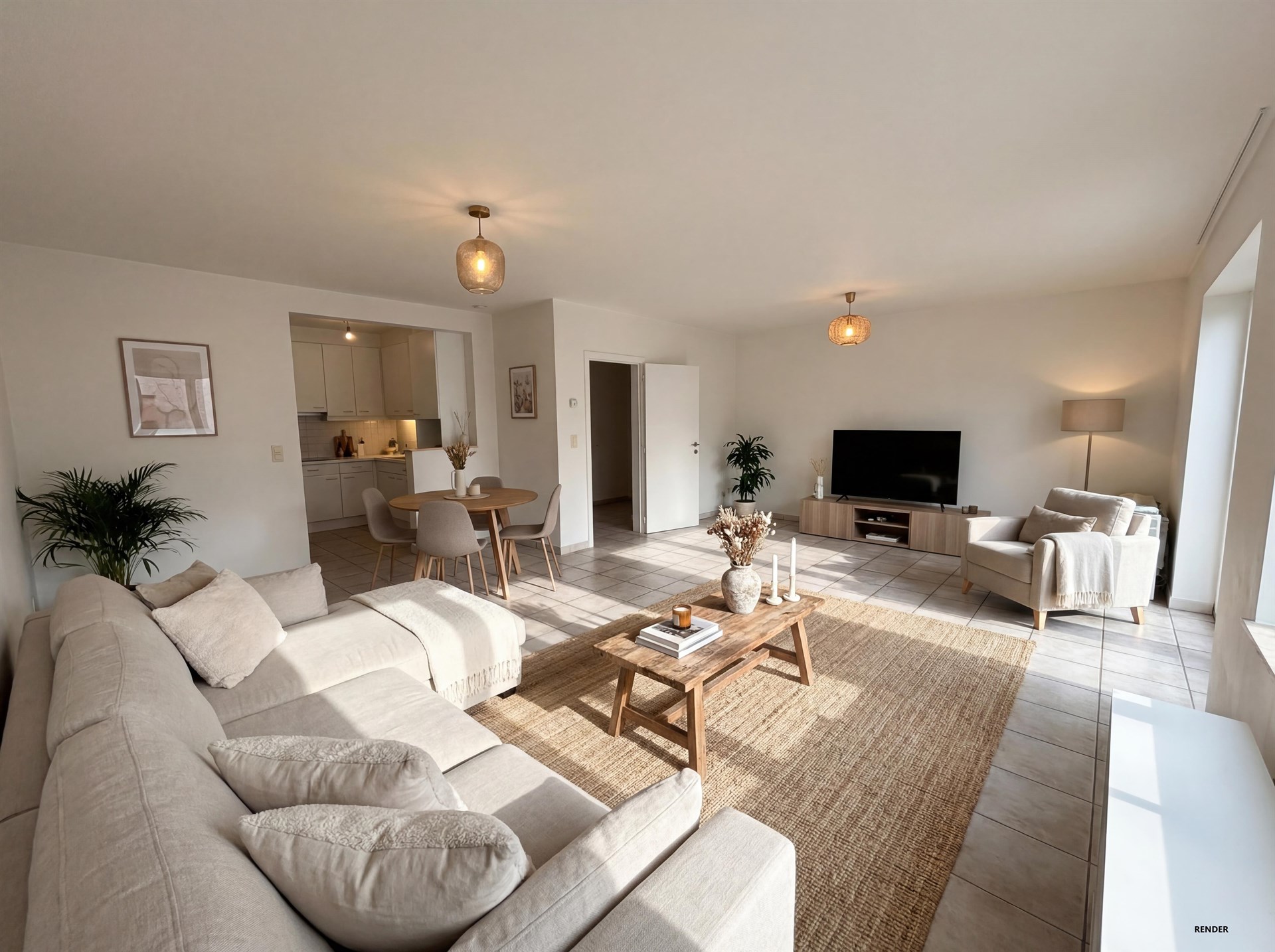 Gelijkvloers appartement met twee slaapkamers en garage te Herzele - foto 1