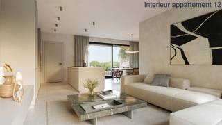 <p><strong>Residentie De Groes – Wonen in het groen, hartje Weelde<br /><br /></strong>Aan de Koning Albertstraat zijn de werken gestart van Residentie De Groes: een uniek project met <strong>18 appartementen</strong> aan een groen binnenerf en naadloos overlopend in de uitgestrekte weilanden erachter. De karaktervolle dorpswoning aan de straatzijde wordt stijlvol gerenoveerd tot 2 appartementen; daarachter komen 16 nieuwbouwappartementen in een landelijke en tijdloze architectuur.<br /><br /></p>
<p><strong>APPARTEMENT 12: </strong>Dit appartement bevindt zich op de 1e verdieping, helemaal achteraan in de residentie: Hier combineert u ultieme privacy met een schitterend zicht. Het is 140 m² groot en wordt voorzien van een riante hoofdslaapkamer met ensuite dressing, en nog 2 volwaardige slaapkamers. 2 van de 3 kamers kijken uit op de achterliggende velden. De leefruimte geniet langs 2 zijden van natuurlijk daglicht en hier wordt plaats gemaakt voor een zithoek, eetkamer en leefkeuken. Er worden 2 bergingen voorzien: een technische berging / wasplaats én een handige voorraadberging aan de keuken. Een grote schuifraam geeft toegang tot een (grotendeels overdekt) terras met een uniek uitzicht over de achterliggende velden.</p>
<p><strong>Waarom dit project bijzonder is:</strong></p>
<ul>
<li>Alle terrassen kijken uit op het binnenerf of de <strong>achterliggende velden</strong> (blijvend groen zicht!)</li>
<li>Enkele appartementen hebben 2 terrassen die beide uitzichten combineren.</li>
<li>Gelijkvloerse appartementen met <strong>private tuin</strong></li>
<li>Comfortabele oppervlakten vanaf <strong>81 m² tot meer dan 200 m²</strong>, exclusief tuinen, terrassen en zolders.</li>
<li>Luxe extra’s: dressing bij de hoofdslaapkamers, riante zolders, leefruimtes tot in de nok, 2 bergingen,...</li>
<li>Ondergrondse parkeerplaatsen (min. 2,70 m breed!), bezoekersparking en fietsenstallingen.</li>
<li>Duurzaam comfort: <strong>warmtepomp, ventilatie D, screens, zonnepanelen, vloerverwarming én vloerkoeling,...</strong><strong></strong><strong></strong><strong></strong></li>
</ul>
<p><strong><br />Ligging<br /></strong><br />Residentie De Groes ligt <strong>pal in het centrum van Weelde</strong>, op wandelafstand van het gemeenteplein, bakker, slager, horeca en openbaar vervoer. Ook de <strong>Nederlandse grens</strong> is vlakbij, met vlotte verbindingen naar Tilburg en Baarle-Nassau.<br /><br /></p>
<p><strong>Aanbod &amp; prijzen</strong></p>
<ul>
<li>1 slaapkamer (81 – 87 m² + terrassen) → vanaf <strong>€275.000</strong></li>
<li>2 of 3 slaapkamers (116 – 155 m² + terrassen) → vanaf <strong>€345.000</strong></li>
<li>Duplex penthouse (204 m² + 36 m² terrassen): <strong>€599.000</strong></li>
</ul>
<p>Prijzen exclusief parking (vanaf €20.000), kelderberging (vanaf €4.000) en aankoopkosten (btw– registratierechten – ereloon notaris &amp; aktekosten). Wij bekijken met veel plezier welk appartement in aanmerking komt en bezorgen u graag een gedetailleerde <strong>prijsberekening</strong>.<br /><br /></p>
<p><strong>Afwerking naar uw smaak<br /><br /></strong>Elke koper beschikt over <strong>ruime budgetten</strong> om het appartement volledig naar uw smaak in te richten. Op dit moment heeft u nog inspraak bij uw keuken, badkamer, vloeren, elektrische installatie, ... Het project wordt voorzien van de beste technieken én met <strong>grote focus op energiezuinigheid</strong>: Individuele warmtepompen met zonnepanelen, vloerverwarming én vloerkoeling, ventilatie D met warmteterugwinning, regenwaterrecuperatie, ingebouwde screens en rolluiken waar nodig, ...<br />Bijzondere aandacht gaat bovendien naar zowel de thermische als akoestische isolatie met onder meer 8 cm minerale wol tussen de appartementen om het <strong>akoestisch comfort</strong> te verhogen.<br /><br /></p>