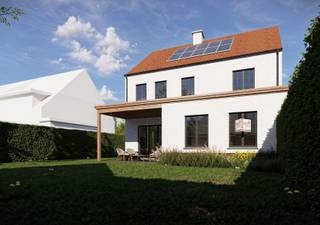 Nieuwbouw open bebouwing met 3 slaapkamers, bureau, 2 badkamers, terras en tuin!Indeling GLV: inkomhal; apart toilet; bureauruimte; leefruimte met...