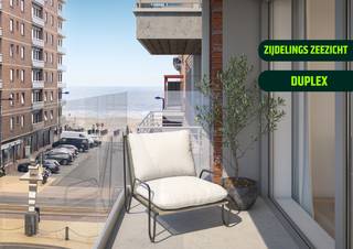 Prachtig gelegen nieuwbouw residentie met 5 verdiepingen en laterale zeezicht.<br />De Duplex gelegen op het gelijkvloers en eerste verdiep bestaat uit op: het eerste verdiep: een inkom, living met mooi zonneterras en open keuken met aanpalende berging, afzonderlijk toilet met handwasbakje; op het gelijkvloers afzonderlijk toilet, 2 badkamers met inloopdouche en lavabo met onderkast, 3 slaapkamers palend aan binnenkoer. <br /><br />Gelegen op 50 meter van zee midden in het centrum van Middelkerke.<br />In de onmiddellijke omgeving van winkels en restaurants maar toch gelegen in een rustige straat.