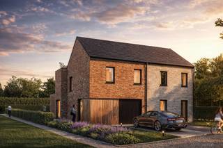 Bij deze moderne halfopen nieuwbouwwoning in Erembodegem staan kwaliteit, duurzaamheid, energiezuinigheid en wooncomfort centraal.<br /><br />LIGGING<br /><br />De ligging combineert rust met bereikbaarheid. <br />Het Stadspark van Aalst en Osbroek, het station van Erembodegem en het centrum van Aalst met winkels, scholen, horeca en dagelijkse voorzieningen bevinden zich vlakbij. <br />Ook de invalswegen richting Aalst, Ninove en Brussel zijn vlot bereikbaar. <br /><br />INDELING EN AFWERKING <br /><br />Op het gelijkvloers bevindt zich een ruime en lichtrijke leefruimte met open keuken, eetplaats en zithoek. <br />Grote raampartijen en een schuifraam zorgen voor een aangename verbinding met het terras en de private tuin. <br />Verder beschikt de woning over een gastentoilet en ingebouwde garage met wasplaats.<br /><br />De verdieping omvat drie slaapkamers, een afzonderlijk toilet en een badkamer met dubbele lavabo, ligbad en douche. <br />Daarnaast is er ook een praktische zolderruimte. <br /><br />Ook technisch is deze energiezuinige nieuwbouwwoning toekomstgericht uitgerust met onder meer vloerverwarming via een warmtepomp, zonnepanelen en ventilatie type D met warmterecuperatie. <br /><br />Een belangrijke troef is de mogelijkheid om in overleg met de bouwheer eigen keuzes te maken inzake Indeling en afwerking. <br />Zo krijgt u de kans om van deze nieuwbouwwoning een thuis te maken die volledig aansluit bij uw persoonlijke woonwensen.<br /><br />Contacteer Krista of Kevin: 0470 70 72 26 of 0476 66 55 50.<br />(Beelden zijn referentiebeelden, oppervlakten geraamd)
