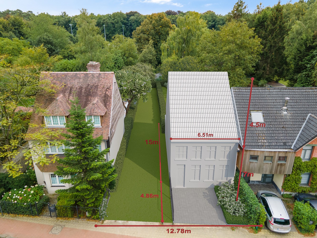 Bouwgrond (222m²) voor een gesloten bebouwing in Schilde - foto 1
