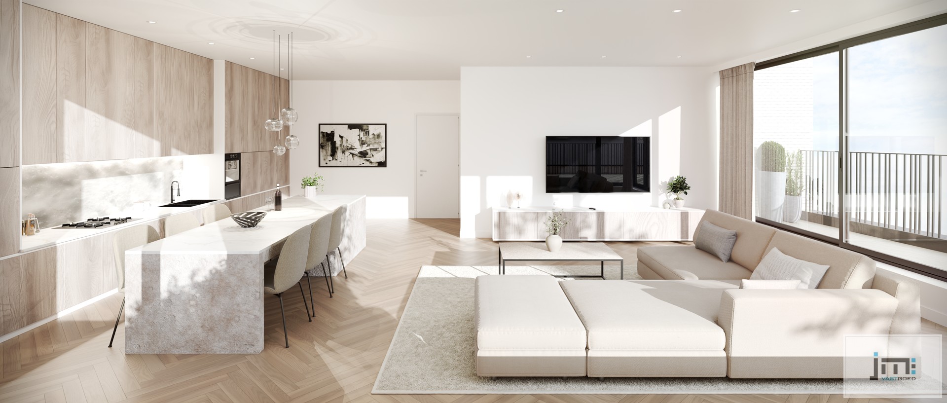 Nieuwbouwappartement met 2 slaapkamers, ondergrondse autostaanplaats en kelderberging - foto 5