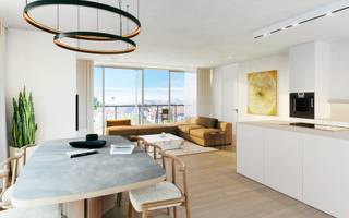 Residentie Les Moineaux is een nieuwbouwproject centraal gelegen tussen de Zeedijk en de winkelstraat van Koksijde-Bad. De moderne uitstraling van het gebouw komt volledig tot zijn recht in het straatbeeld. Alle appartementen zijn bijna energie neutraal en worden geothermisch verwarmd.<br /><br />Het appartement bevindt zich op het gelijkvloers en werd op plan ingedeeld als volgt:<br />Inkom, apart toilet, badkamer, slaapkamer, leefruimte met open keuken en berging, ruim terras.<br /><br />Verplicht aan te kopen staanplaats en kelderberging, niet in de prijs inbegrepen.<br /><br />Appartement: 65m²<br />Terras: 14m²