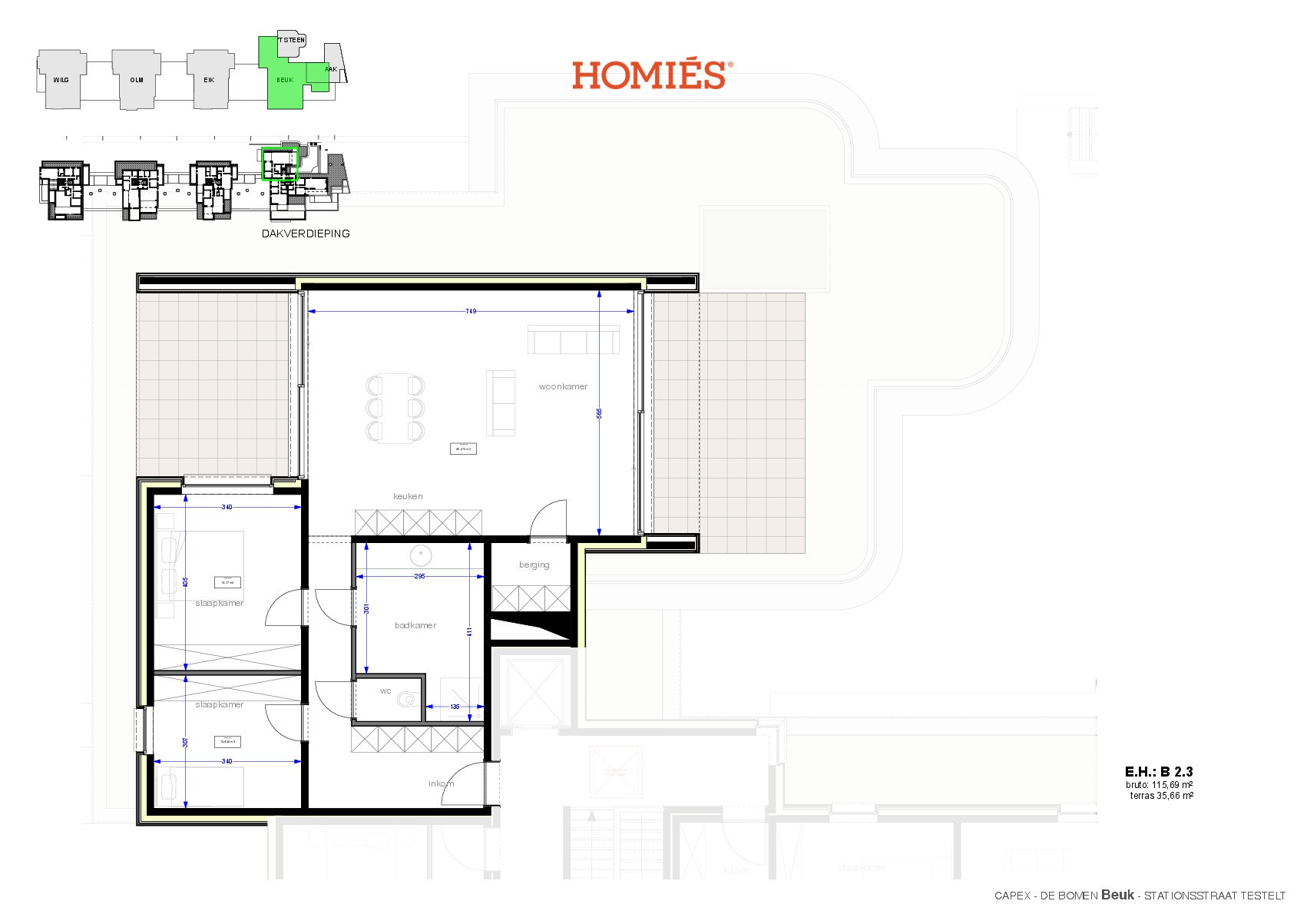 Penthouse met 2 slaapkamers en 2 terrassen - foto 3