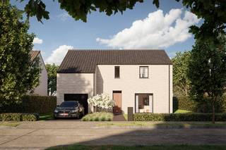 Deze landelijke woning is gelegen in de Sint-Lucaswijk, een rustig en groen deelgebied van Ekeren-Donk, op de grens met Brasschaat en met vlotte ontsluiting naar de ring van Antwerpen. Het betreft een open bebouwing gelegen op een ruim perceel van 706 m² met oostoriëntatie. De woning wordt voorzien van een wit genuanceerde gevelsteen met greige tinten, blauw gesmoorde golvende dakpannen, zwart aluminium buitenschrijnwerk en houten inkomdeur, wat zorgt voor een tijdloze en strakke uitstraling. De woning beschikt over een inpandige garage en bevat 4 slaapkamers en 2 badkamers. De indeling en de afwerking van de woning is te bespreken in samenspraak met onze binnenhuisarchitecte. Zeer energiezuinige woning met PV-panelen en een warmtepomp met vloerverwarming. Ideaal voor wie een mooie en energiezuinige woning zoekt met een tijdloze en strakke uitstraling in een rustige woonwijk met goede verbinding naar de ring van Antwerpen. Meer info op www.ressimmo.be