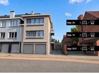 Op een strategische ligging in Kortrijk bevindt zich deze verzorgde opbrengsteigendom, bestaande uit drie appartementen en drie aparte garages. Een ideale, kant-en-klare investering voor wie op zoek is naar een interessant totaalproject met beperkte gemeenschappelijke kosten.<br /><br />Het appartementsgebouw omvat twee ruime drie-slaapkamer appartementen met balkon en een comfortabel één-slaapkamer appartement op het gelijkvloers met privatief terras. Elk appartement beschikt bovendien over een private garage, wat een belangrijke meerwaarde biedt voor huurders én investeerders.<br /><br />Deze "kloeke" eigendom werd grondig vernieuwd in 2016 en verkeert in een goed onderhouden staat. Dankzij de EPC-B labels, het vernieuwde schrijnwerk en de conforme elektriciteit geniet u van een toekomstgerichte investering zonder onmiddellijke zorgen. Een extra troef is dat er geen syndicus aangesteld, wat resulteert in beperkte gemeenschappelijke kosten en een eenvoudige beheerstructuur.<br /><br />Het gelijkvloers appartement staat momenteel leeg in afwachting van verkoop. Totale huurinkomsten +/- 2400 euro /maand. <br /><br />Interesse in deze vastgoedinvestering? Bel of mail Jasper via 0479/27 71 92 of Jasper@immopottelberg.be