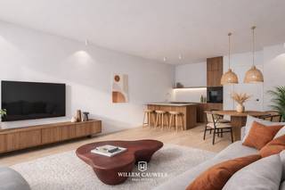 Op wandelafstand van de winkels en het strand van Heist verkopen wij dit 2 slaapkamer appartement. Het is gelegen in de Kursaalstraat in de moderne nieuwbouwresidentie Antoine. <br /><br />De leefruimte vormt een aangename en open ruimte met voldoende plaats voor een zithoek en een eethoek en geeft toegang tot het terras. De keuken is geïntegreerd in het geheel en zorgt voor een functionele indeling.<br /><br />Het appartement beschikt over 2 volwaardige slaapkamers, wat het bijzonder geschikt maakt voor zowel eigen bewoning als verhuur. Tevens is er ook de mogelijkheid om te opteren voor een indeling met 3 slaapkamers. Daarnaast zijn er een badkamer, een afzonderlijk toilet en een berging aanwezig, Een interessante kans voor wie op zoek is naar een modern en nieuw appartement met twee slaapkamers in het centrum van Heist.<br /><br />Meer informatie over dit project? Contacteer Willem Cauwels: 050/89.27.70