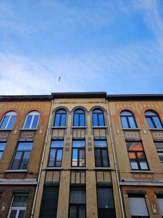 Dit duplex appartement op de tweede verdieping van een kleinschalig gebouw (slechts 3 appartementen) biedt veel ruimte en comfort in<br />een levendige stadsbuurt. <br /><br />Het appartement beschikt over een ruime, lichtrijke leefruimte met eetgedeelte en een open keuken met groot raam.<br />De keuken is voorzien van veel opbergruimte en is uitgerust met gasvuur, ingebouwde oven en een grote koelkast met diepvriesvak. Aansluiting voor wasmachine is voorzien. De badkamer met daglicht ligt naast de keuken.<br />Op de dakverdieping bevinden zich twee grote slaapkamers, ideaal voor een koppel, klein gezin of wie gewoonweg extra ruimte zoekt.<br />Er is ook nog een (droge) kelderberging beschikbaar.<br /><br />De ligging is een sterke troef: tussen Park Spoor Noord, Stuivenberg en Spoor Oost, op 20 minuten wandelen van het Centraal Station. Openbaar vervoer, scholen, universiteit, supermarkten en een goede bakker liggen vlakbij. Alles wat je dagelijks nodig hebt, is op wandelafstand. De buurt is levendig en volop in ontwikkeling, met nieuwe groene zones en voorzieningen.<br /><br />Huurwaarborg: 3 maanden via Korfine - Plaatsbeschrijving intrede: 225 incl. BTW per partij - Provisie van 45 euro