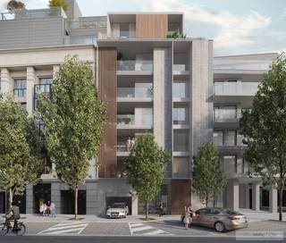 Zeer ruim appartement op de <strong>5de verdieping</strong>, indeling nog verder te bepalen volgens keuze van de koper. In het basisplan zijn er 3 slaapkamers waarvan een master met eigen dressing ruimte en badkamer. Er is een 2de badkamer met douche voor de 2 andere slaapkamers. Verder is er de woonruimte over de volledige breedte van het gebouw met een ruim terras, open keuken, eethoek en zithoek. De totale terras oppervlakte voor -en achter is 25,4 m2