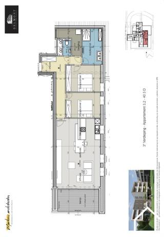 Het appartement is gelegen op de derde verdieping en werd op plan ingedeeld als volgt: Inkomhal met apart toilet en ruimte voor vestiaire,...