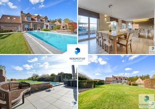 Klassevolle villa met handelsruimte, dubbele garage, grote tuin met zwembad, poolhouse en landelijk uitzicht op een perceel va 1.370 m². Rustig...