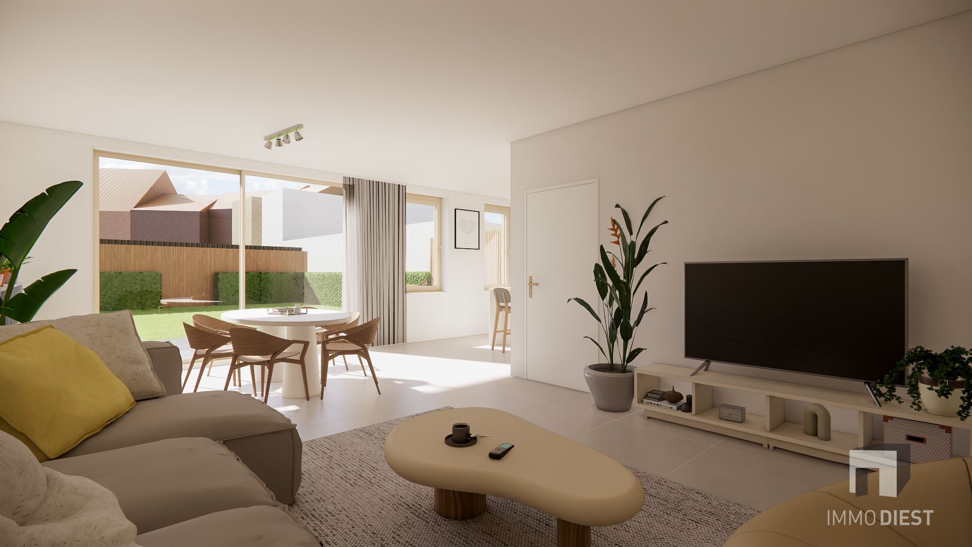 Gelijkvloers appartement met 2 slpks, tuin, terras en carport - foto 4