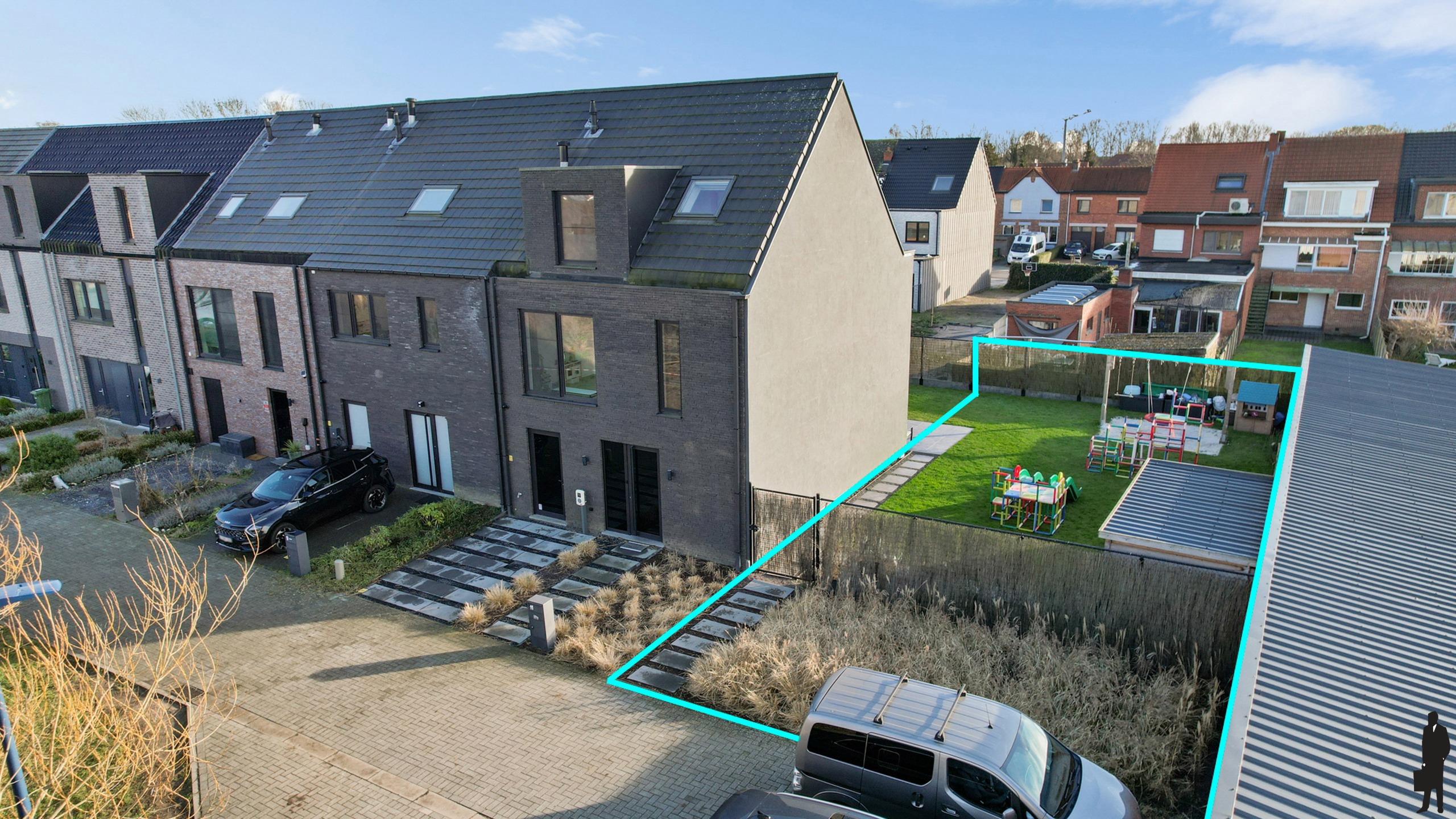 Welgelegen bouwgrond voor HOB met Z-georiënteerde tuin - foto 2