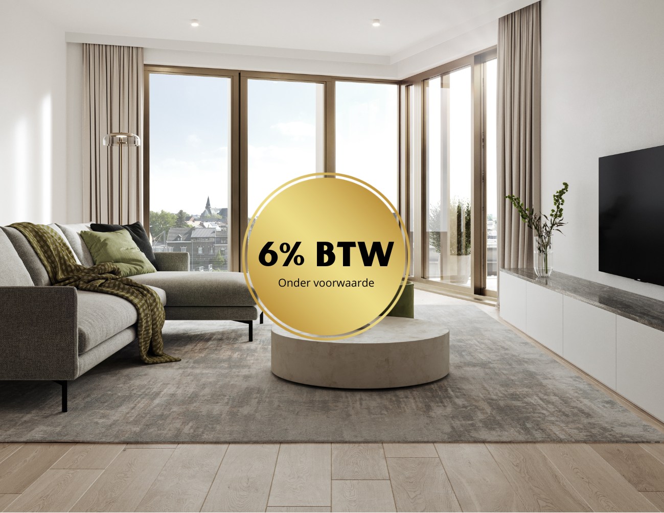 APPARTEMENT met Zuid-West terras, 80m², 1 slaapkamer - Res. B'HIVE - foto 1