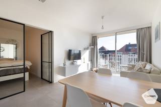 Dit <strong>moderne</strong> appartement bevindt zich vlakbij de bruisende winkelstraat en de Zeedijk van Nieuwpoort-Bad.<br />Het appartement onderging een <strong>renovatie</strong> waardoor u zonder zorgen kunt genieten van uw vakantie aan zee.<br /><br />De indeling is als volgt:
<ul>
<li>Inkomhal met praktische kasten;</li>
<li><strong>Vernieuwde badkamer</strong> met toilet, wastafel en douche;</li>
<li>Open, <strong>volledig</strong> <strong>geïnstalleerde</strong> keuken met alle hedendaagse voorzieningen;</li>
<li>Gezellige leefruimte met groot schuifraam naar het terras;</li>
<li>Terras met <strong>zijdelings</strong> <strong>zeezicht</strong> en zicht op de villawijk;</li>
<li>Slaapkamer afgesloten met mooie stalen deur;</li>
<li><strong>Extra</strong> <strong>slaaphoek</strong> met stapelbed;</li>
</ul>
Extra troeven:
<ul>
<li>Volledig gerenoveerd en bijgevolg <strong>instapklaar</strong>;</li>
<li>Gunstig <strong>EPC</strong> - <strong>label</strong> <strong>B</strong>;</li>
</ul>
<br />Benieuwd? Aarzel niet en contacteer ons voor een bezoek ter plaatse.<br /><br />