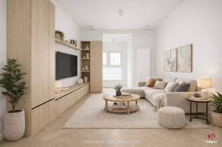 <p>Op een steenworp van de Hallepoort, in een levendige wijk die gegeerd is om haar mobiliteit, handelszaken en typisch Brusselse sfeer, bevindt zich een kleine, volledig gerenoveerde mede-eigendom. Op de 1e verdieping biedt dit 2-slaapkamerappartement van ± 64 m² een uitstekende ligging, veel lichtinval, functionaliteit en een onberispelijke staat.<br />Vanaf de inkom is het meteen duidelijk: een instapklaar pand. Natuurlijk licht stroomt door de woonkamer van ± 20 m², benadrukt het warme parket en de strakke lijnen van de ruimte. Ingebouwde kasten zorgen voor een ordelijk en optimaal ingericht interieur. De volledig uitgeruste open keuken sluit harmonieus aan op de leefruimte. Modern en functioneel, met een ontbijthoek, ideaal voor drukke ochtenden en gezellige avonden met vrienden.<br />Het nachtgedeelte omvat twee comfortabele slaapkamers (± 12 m² en ± 10 m²), beide met parket, in een rustige en aangename sfeer. De hedendaagse douchekamer en het toilet bieden het moderne comfort dat men zoekt.<br />Praktisch: balkon, fietsenberging en privatieve kelder vervolledigen het geheel. Volledig vernieuwd met kwaliteitsmaterialen is dit een echte sleutel-op-de-deurwoning, ideaal voor eigen bewoning of als investering dankzij de strategische ligging en de totale renovatie van het gebouw. EPC: D (voorlopige score). Oppervlaktes indicatief.<br /><br />Voorzieningenkosten: te bepalen – nieuwe mede-eigendom in oprichting.</p>
<p><span>1e verdieping</span> :</p>
<ul>
<li>Woonkamer ± 20 m² (parket)</li>
<li>Super ingerichte keuken ± 6 m² (tegelvloer)</li>
<li>Balkon</li>
<li>Slaapkamer 1 ± 10 m² (parket)</li>
<li>Slaapkamer 2 ± 12 m² (parket)</li>
<li>Douchekamer ± 4 m² (parket)</li>
<li>WC</li>
</ul>
<p>Kelder<br />Fietsenberging</p>