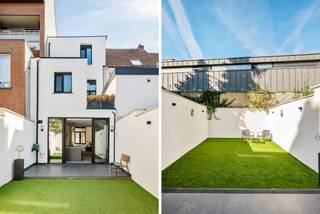 <strong>Exclusief gerenoveerd herenhuis met tuin en EPC A</strong><br /><br />Op een gegeerde locatie nabij Park Spoor Noord en het Eilandje bevindt zich dit volledig en hoogwaardig gerenoveerde herenhuis met een bewoonbare oppervlakte van ca. 179 m². De combinatie van hoge plafonds, vier ruime slaapkamers, een aangelegde tuin en een energiezuinig EPC A maakt dit een bijzonder complete stadswoning.<br /><br />De royale inkomhal met gastentoilet leidt via een elegante smeedijzeren deur naar de lichtrijke leefruimte. Het visgraat gelegde tegelparket, de hoge plafonds van ca. 3,4 meter en de grote raampartijen zorgen hier voor een indrukwekkend ruimtegevoel. Aansluitend bevindt zich de verfijnde open keuken, volledig uitgerust en met mooi zicht op de tuin. Grote schuiframen verbinden de leefruimte rechtstreeks met het terras en de aangelegde tuin. Op de tussenverdieping bevinden zich een praktische wasruimte en een stijlvolle badkamer met ligbad, inloopdouche en dubbele lavabo. De eerste verdieping telt twee ruime slaapkamers van ca. 20 m² en 15 m², waarvan één toegang biedt tot een terras. Op de tweede verdieping bevinden zich nog twee volwaardige slaapkamers van eveneens ca. 20 m² en 15 m². De slaapkamers en nachthal zijn afgewerkt met doorlopende parketvloeren. Daarnaast beschikt de woning over een ruime en droge kelder, ideaal als extra bergruimte.<br /><br />De woning ligt in een rustige éénrichtingsstraat met parkeermogelijkheden, terwijl u toch bijzonder centraal woont. Park Spoor Noord en het Eilandje bevinden zich op wandelafstand en ook winkels, horeca, openbaar vervoer en belangrijke invalswegen zijn vlot bereikbaar. De verdere ontwikkeling van de nabijgelegen Slachthuissite met bijkomend groen en recreatie geeft deze buurt bovendien nog extra toekomstwaarde.<br /><br /><strong>Bijzonderheden:</strong><br />- EPC score A<br />- Asbestveilig<br />- Conform elektriciteitsattest<br />- Drie dubbele beglazing<br />- Ruime en droge kelder<br />- Elektrische rolluiken en vliegramen<br />- Hoogwaardig gerenoveerd in 2026
