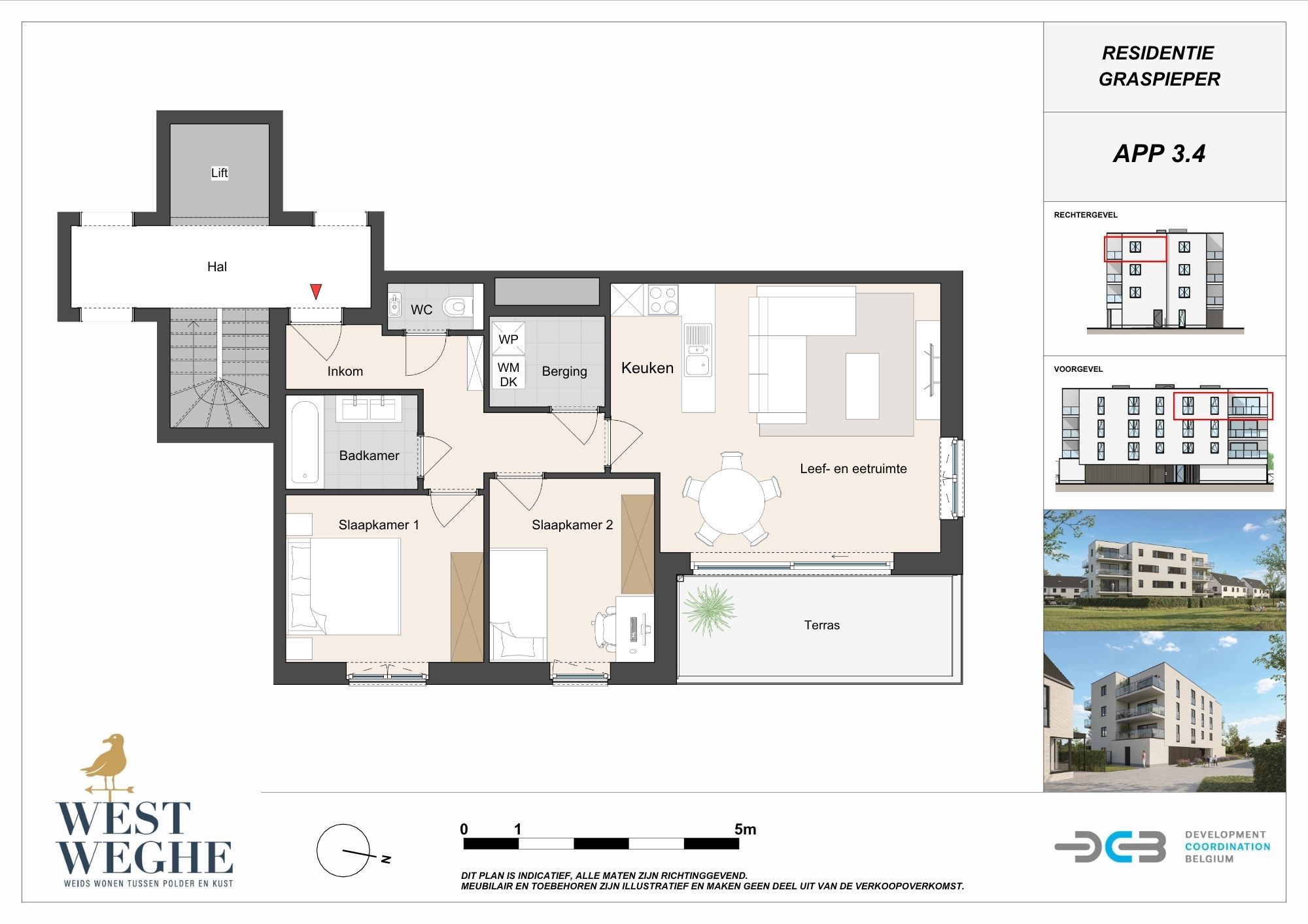 Nieuwbouw ruim tweeslaapkamer appartement op derde verdieping met BEN-label en ruim terras in Leffinge - foto 4