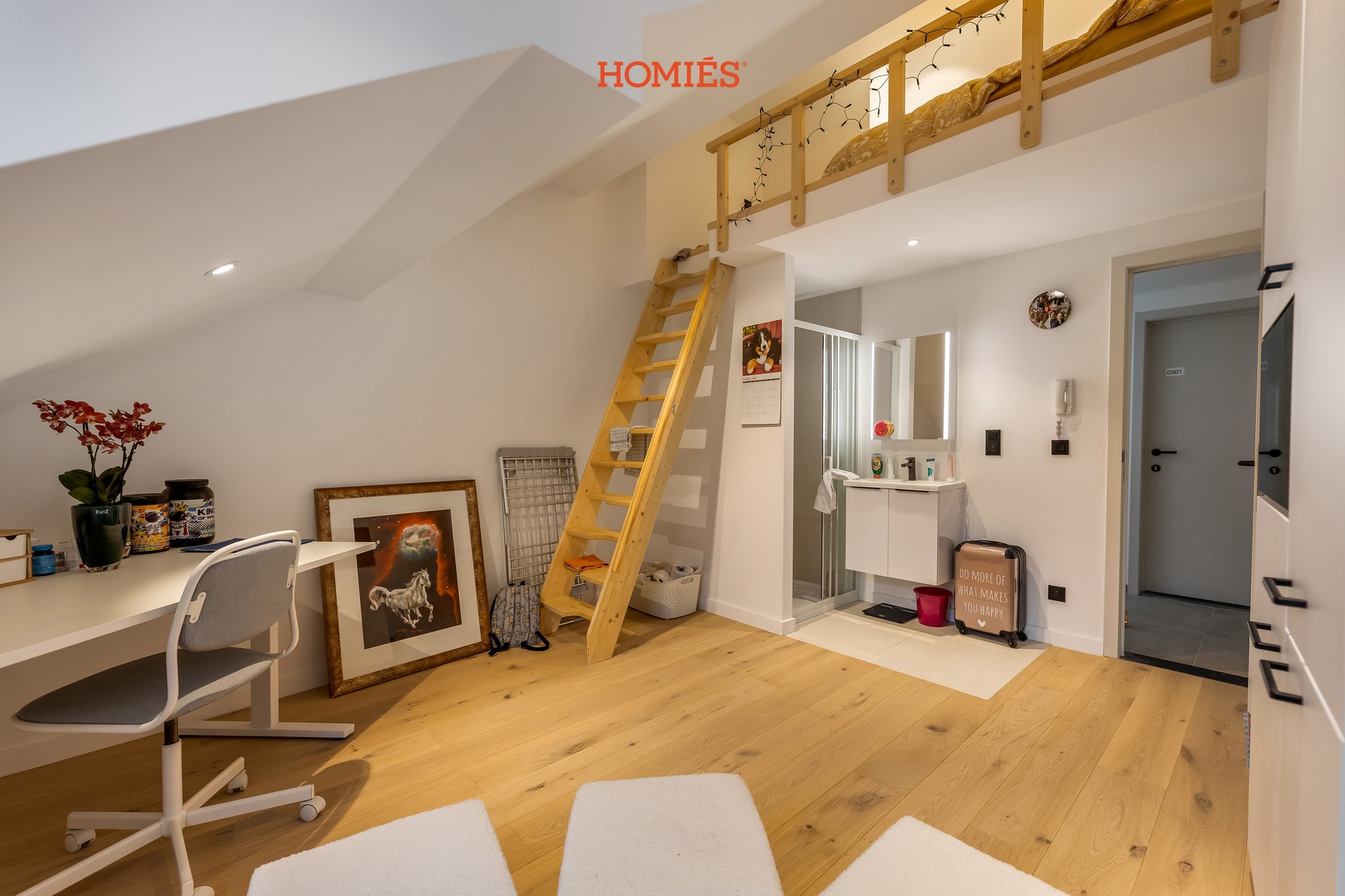 Studentenkamer met hoogslaper, privé douche & toilet - foto 3