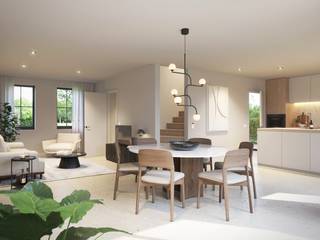 WONING 2: Stijlvolle half-open bebouwing met een woonopp. van 124,50 m² + carport is gelegen op een perceel van 6a25ca, met een straatbreedte van 12,50m en een diepte van 50m. Rustig gelegen in een groene omgeving, vlakbij het stadscentrum van Hasselt en E-313. <br /><br />INDELING: GELIJKVLOERS: Via de inkomhal met gastentoilet en ruimte voor vestiaire krijgt u toegang tot de ruime woonkamer met aansluitend een open keuken via waar de berging/wasplaats bereikt kan worden. Carport met toegang tot de berging/wasplaats; EERSTE VERDIEP: nachthal met toegang tot de drie slaapkamers, badkamer, apart toilet en technische ruimte. <br /><br />WOONERF "BUNDERHOF" TE KURINGEN, dat is stijlvol en rustig wonen in een groene omgeving, vlakbij het stadscentrum van Hasselt en E-313. Dit unieke woonproject bestaat uit 9 klassevolle, duurzame woningen en is gelegen in een rustige, doodlopende straat, grenzend aan natuurgebied. <br />De kleinschaligheid van het project versterkt de exclusieve uitstraling en zorgt voor een intieme, geborgen sfeer. Elke woning werd doordacht ingetekend met oog voor privacy, lichtinval en ruimte. Voor- en achtertuinen vloeien harmonieus in elkaar over en de grote raampartijen verbinden het interieur met het omliggende groen. <br /><br />Dit kleinschalig project bestaat uit 6 half-open bebouwingen met grondoppervlaktes van elk ong. 6a25ca en 3 open bebouwingen met een grondoppervlakte van elk ong. 8a37ca. Bewoonbare oppervlaktes van 125 m² tot 170 m². Prijzen vanaf € 399.900,- (Volledig afgewerkt - exclusief kosten). <br /><br />Meer info: Contacteer Danny op 0471/10.00.69 of 011/22.19.17 of via www.limburgsvastgoed.be